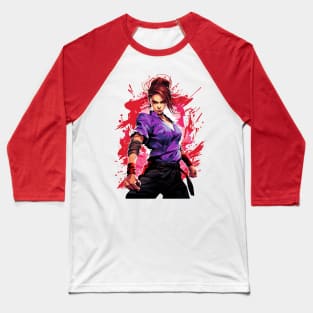 Kung Fu Anime Girl Baseball T-Shirt